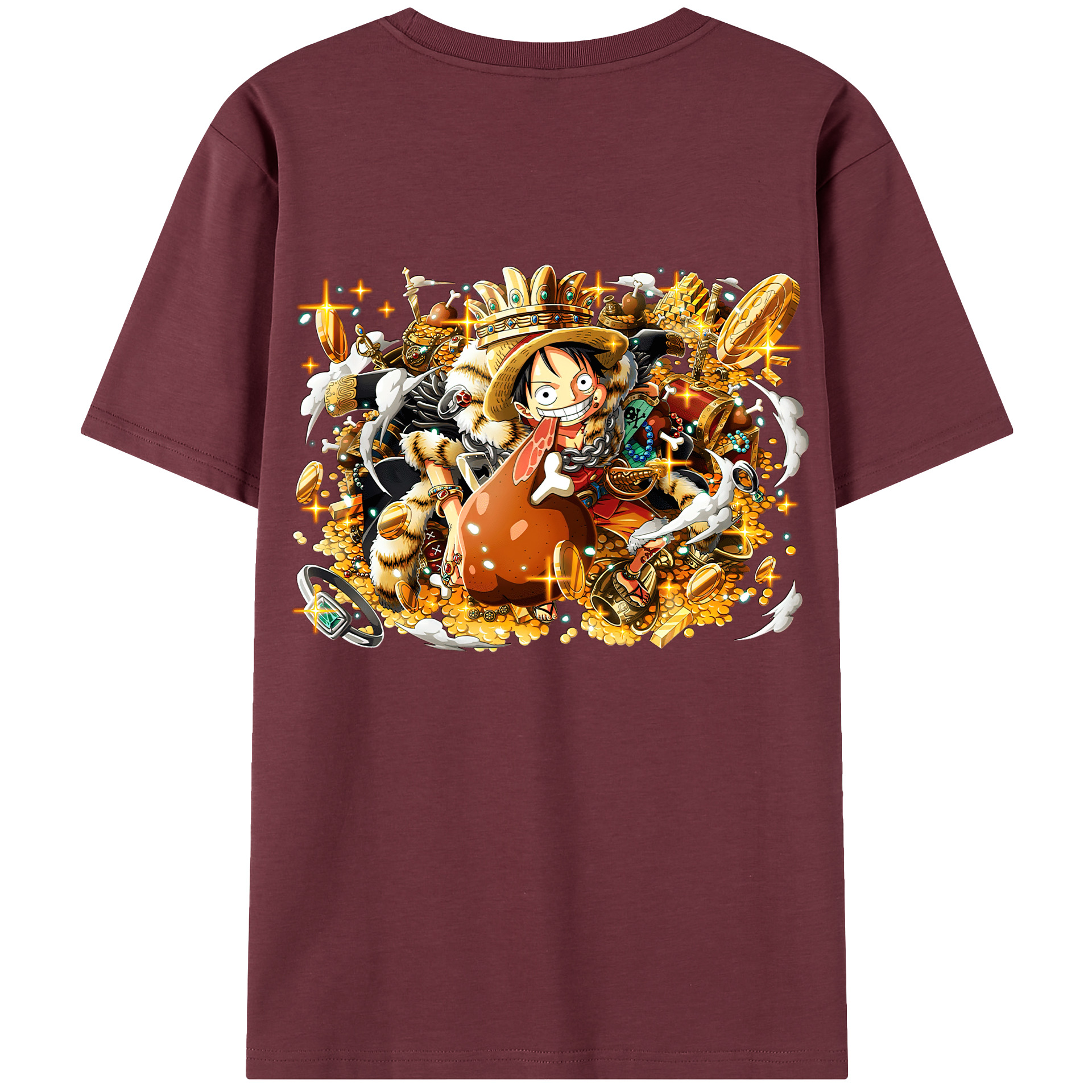 ワンピース モンキー・D・ルフィ ONE PIECE Monkey D. Luffy 綿100％半袖Tシャツ（背面プリント）